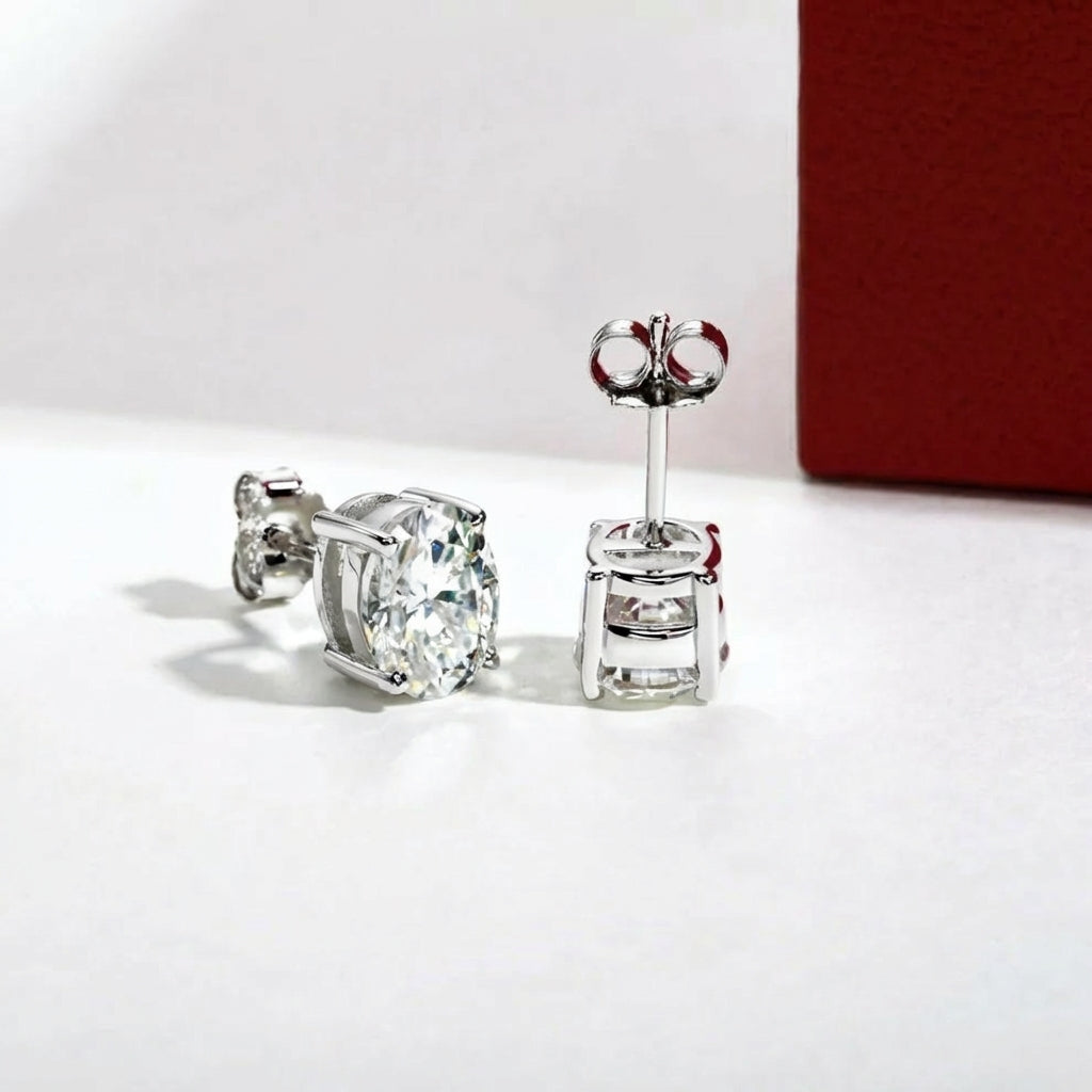 Ovale Or 10k Moissanite Earrings