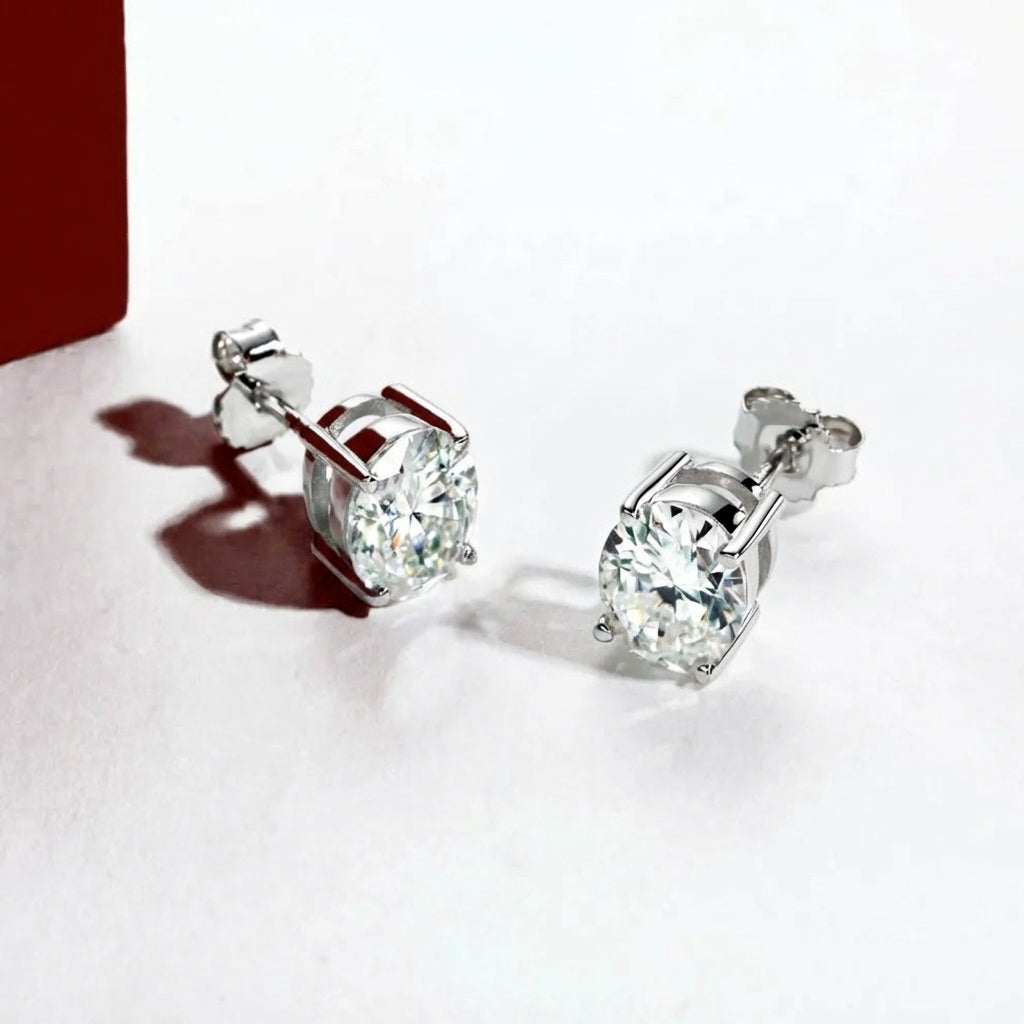 Ovale Or 10k Moissanite Earrings