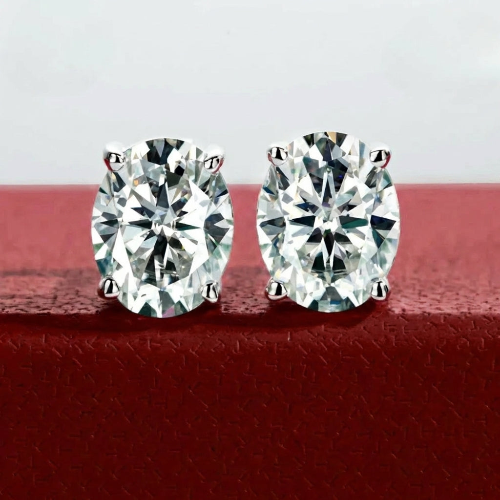 Ovale Or 10k Moissanite Earrings