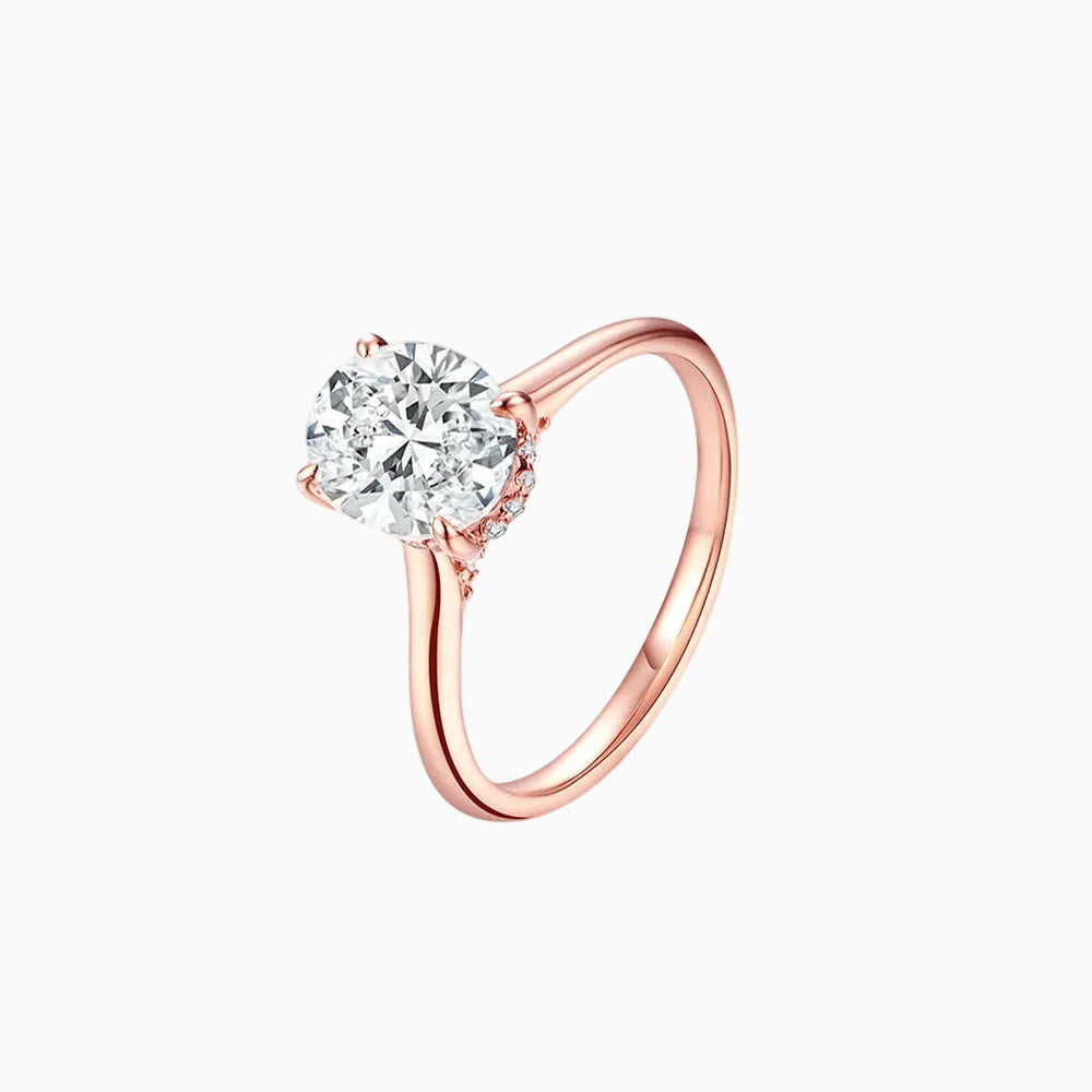 Grand Oval Moissanite Sterling Silver Ring