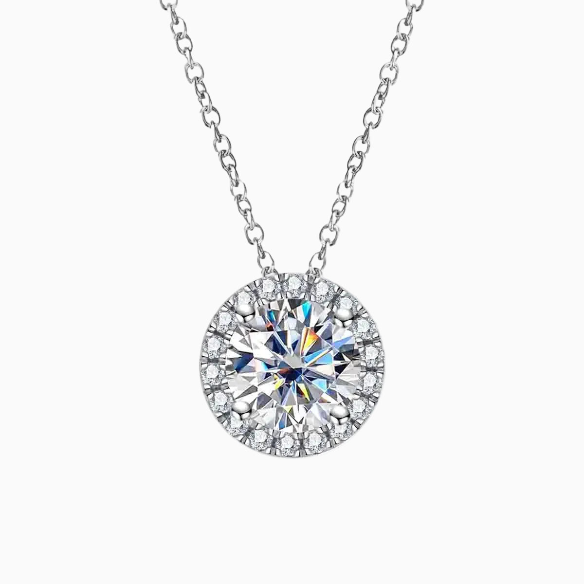 Halo Ronde Moissanite Necklace