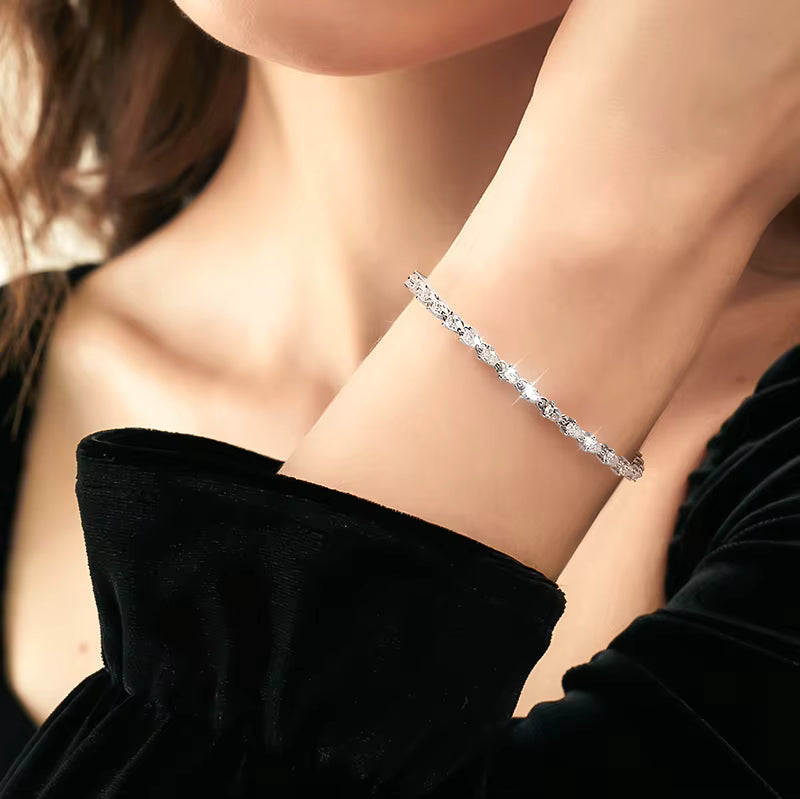 Poire Moissanite 925 Sterling Silver Tennis Bracelet