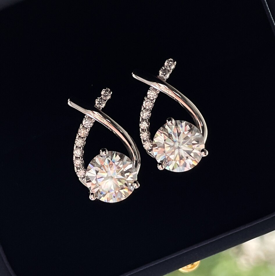 Aurora Halo Moissanite Earrings