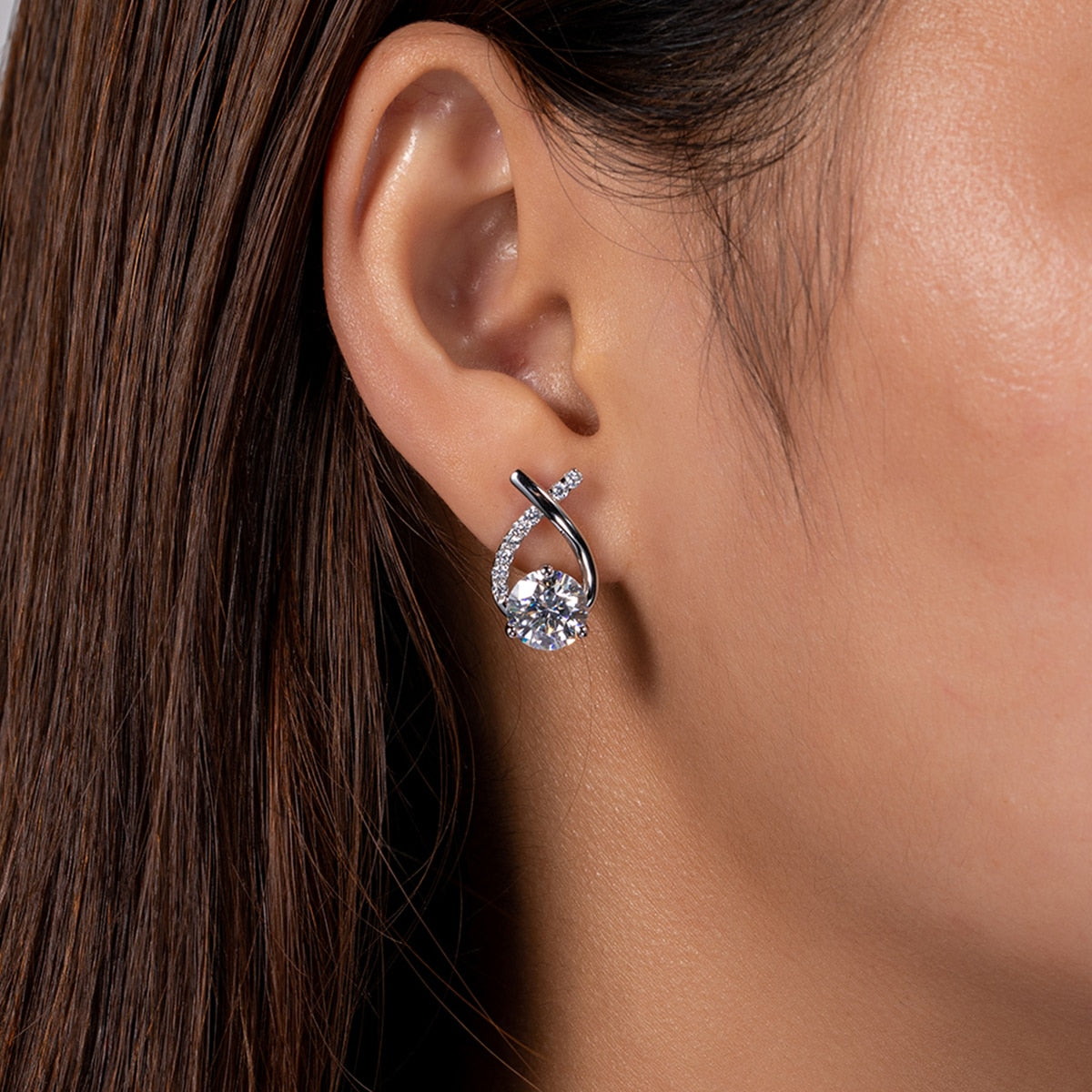 Aurora Halo Moissanite Earrings