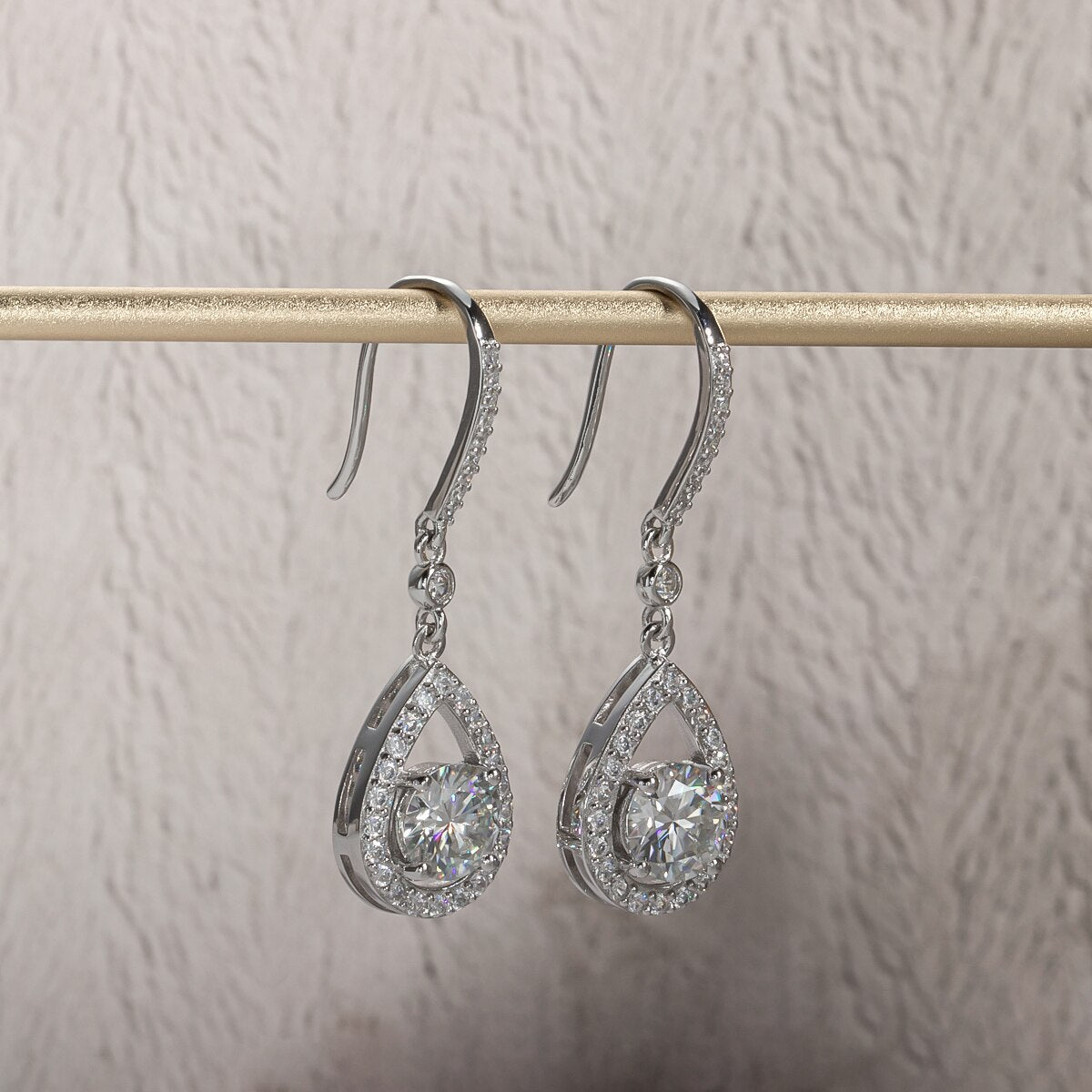 Poire Drop Moissanite Earrings