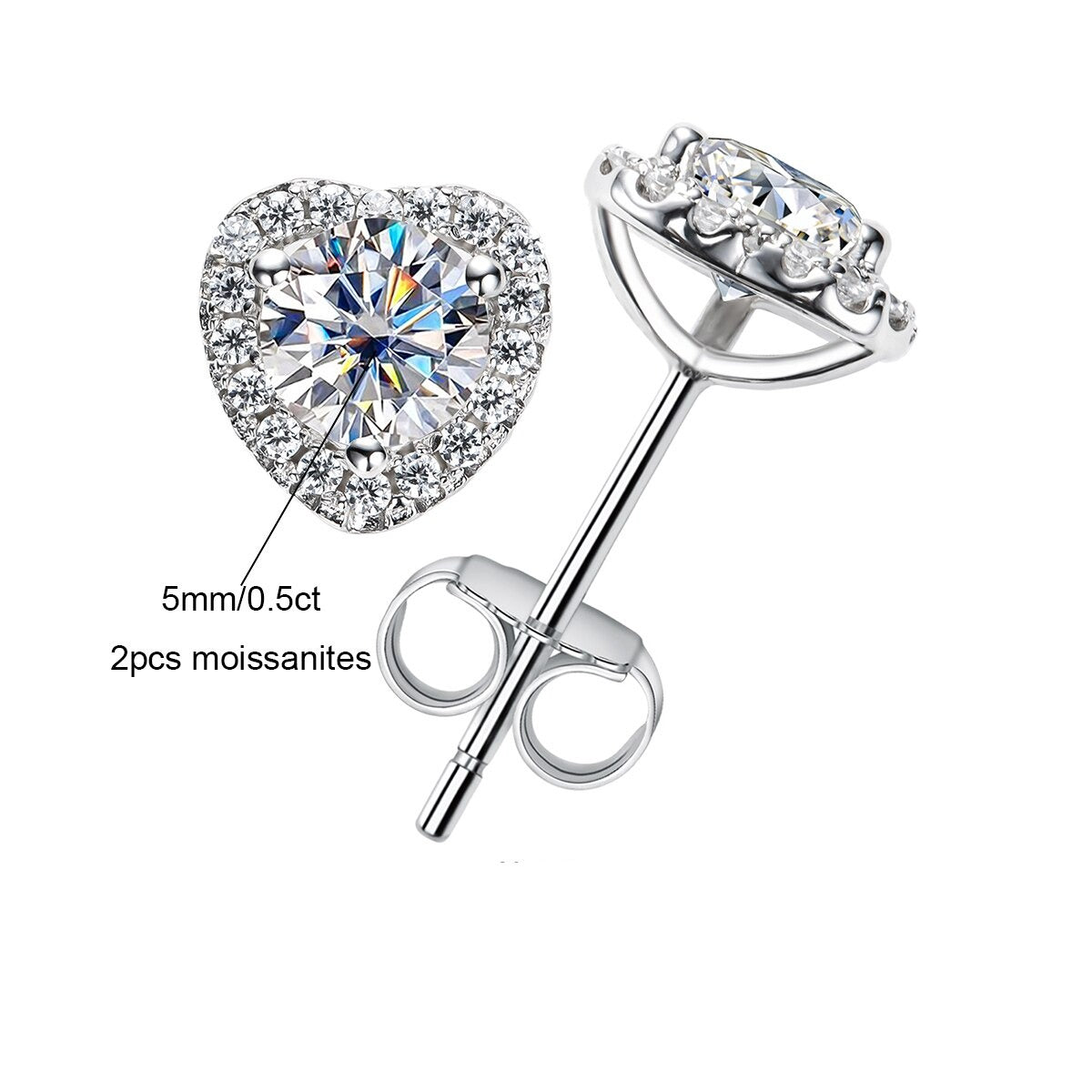 Coeur Cadre Moissanite Earrings