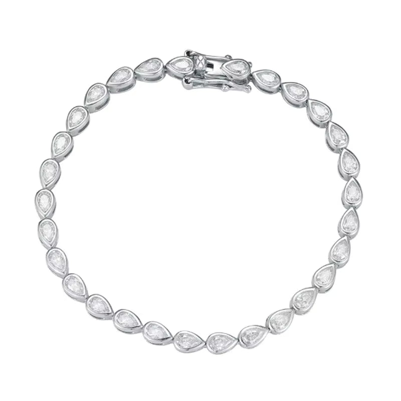 Poire Moissanite 925 Sterling Silver Tennis Bracelet