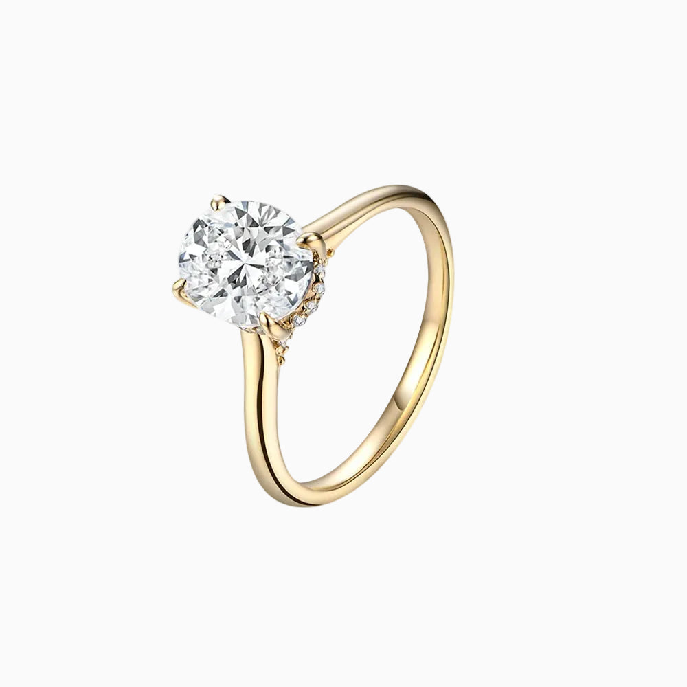 Grand Oval Moissanite Sterling Silver Ring