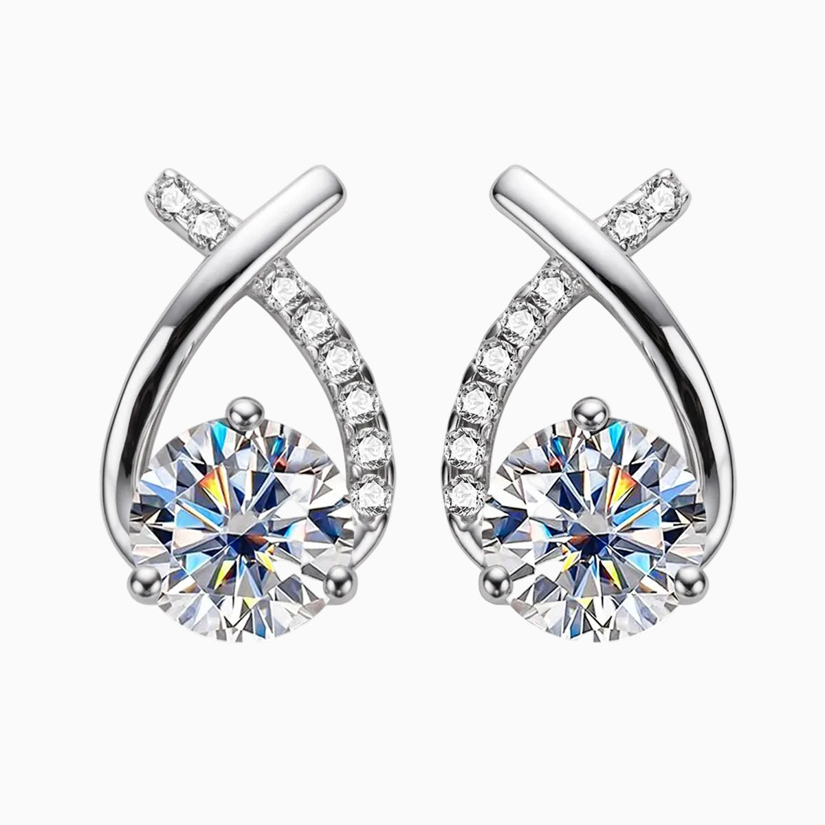 Aurora Halo Moissanite Earrings