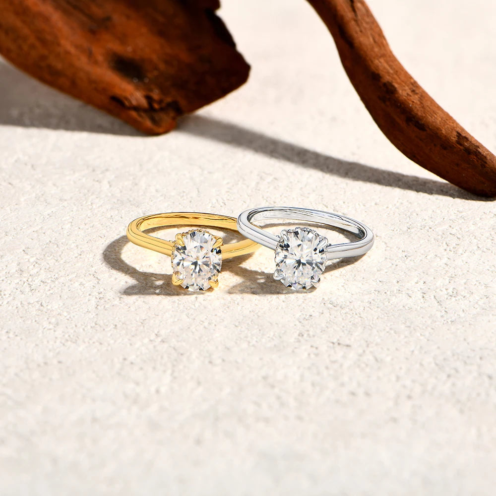 Grand Oval Moissanite Sterling Silver Ring