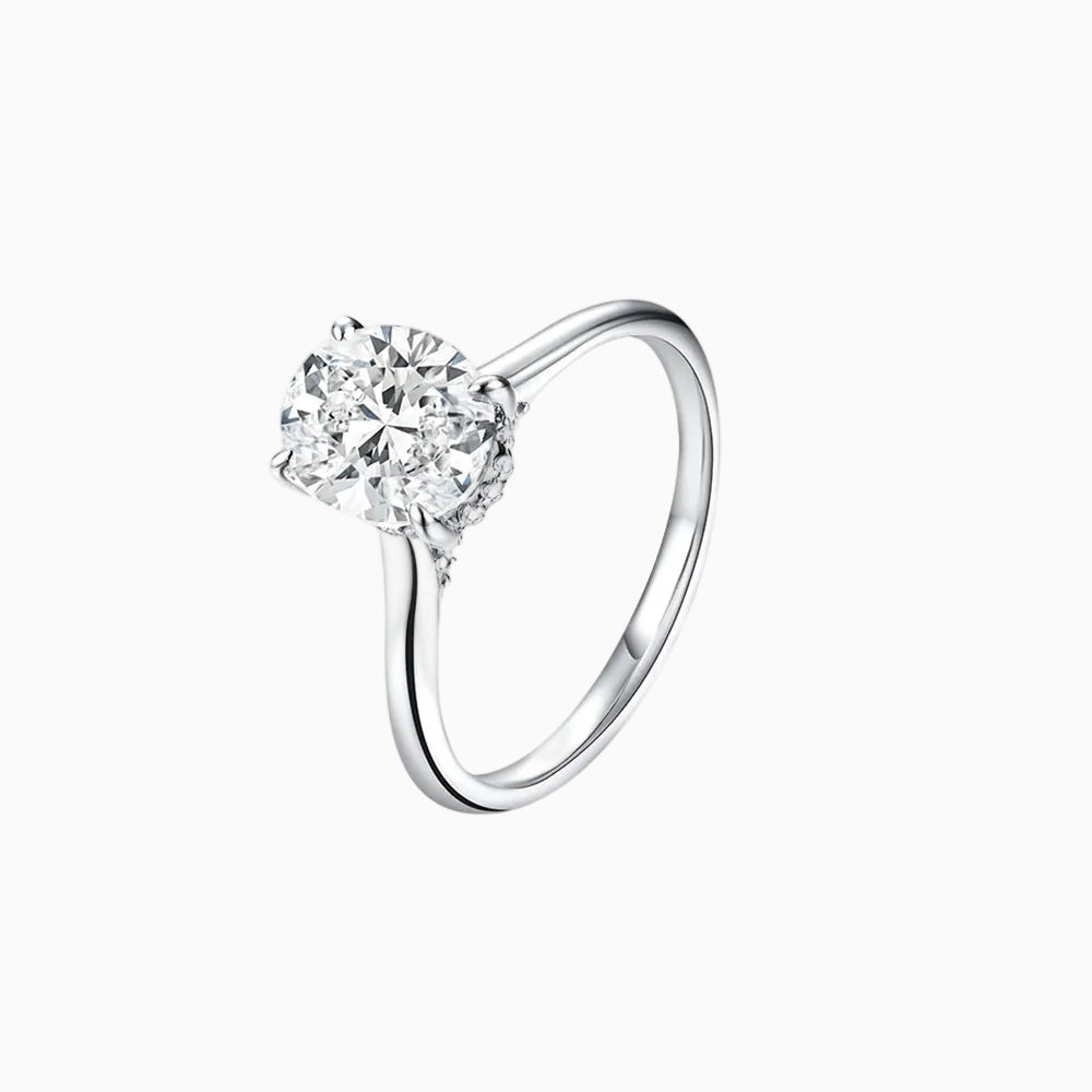Grand Oval Moissanite Sterling Silver Ring