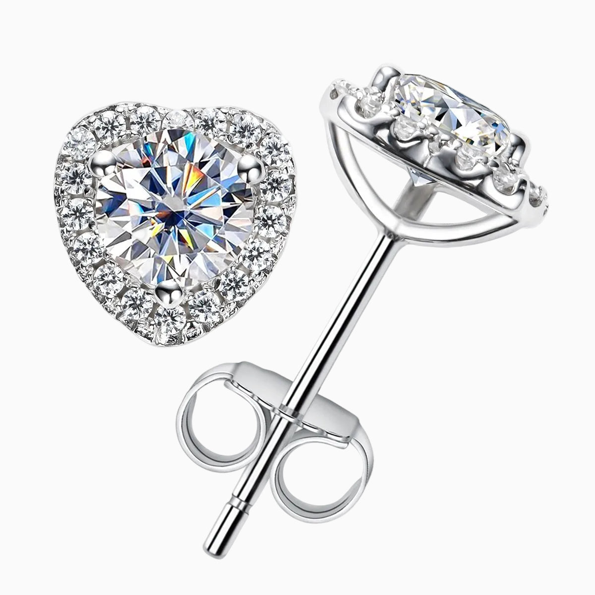 Coeur Cadre Moissanite Earrings