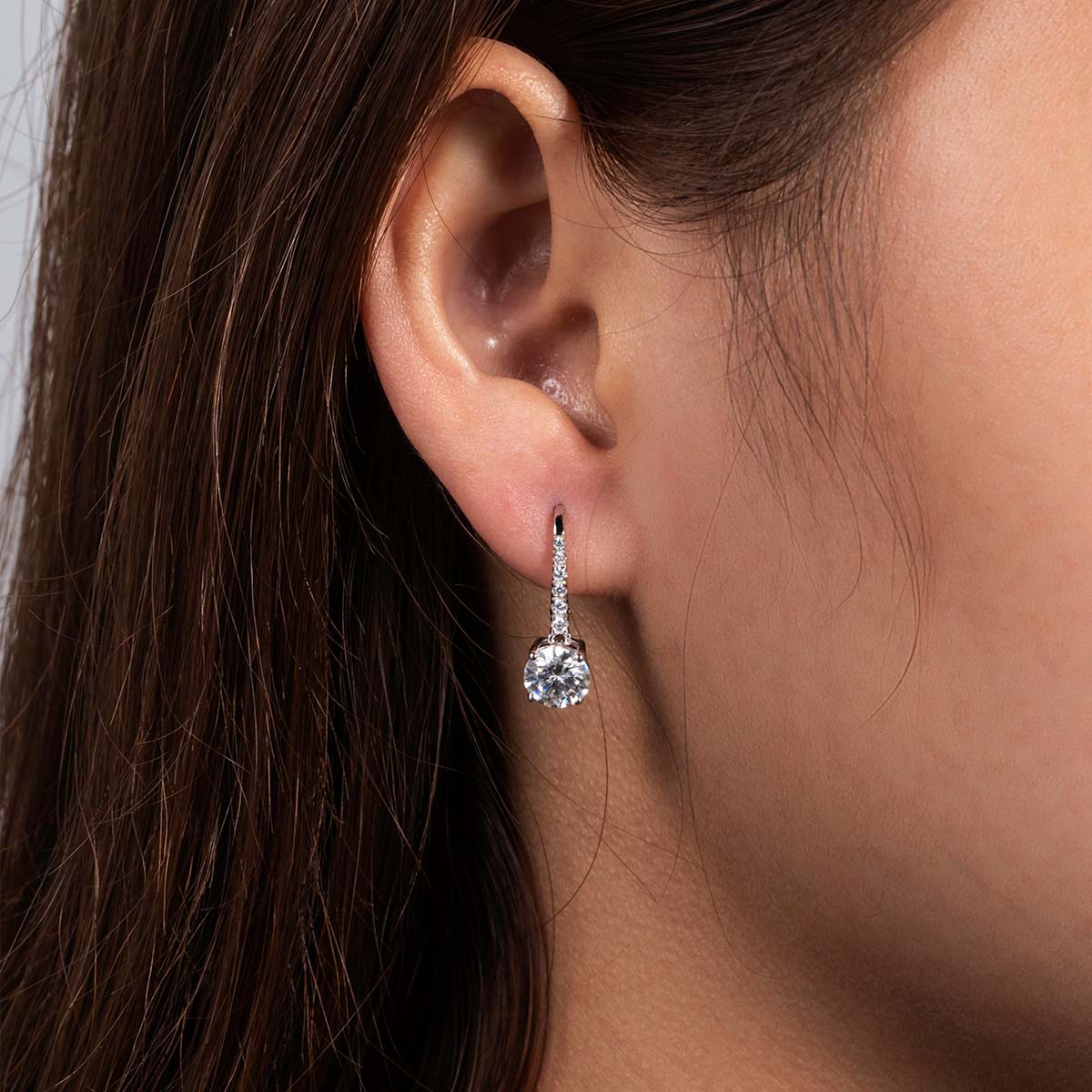 Halo Brillant Moissanite Earrings