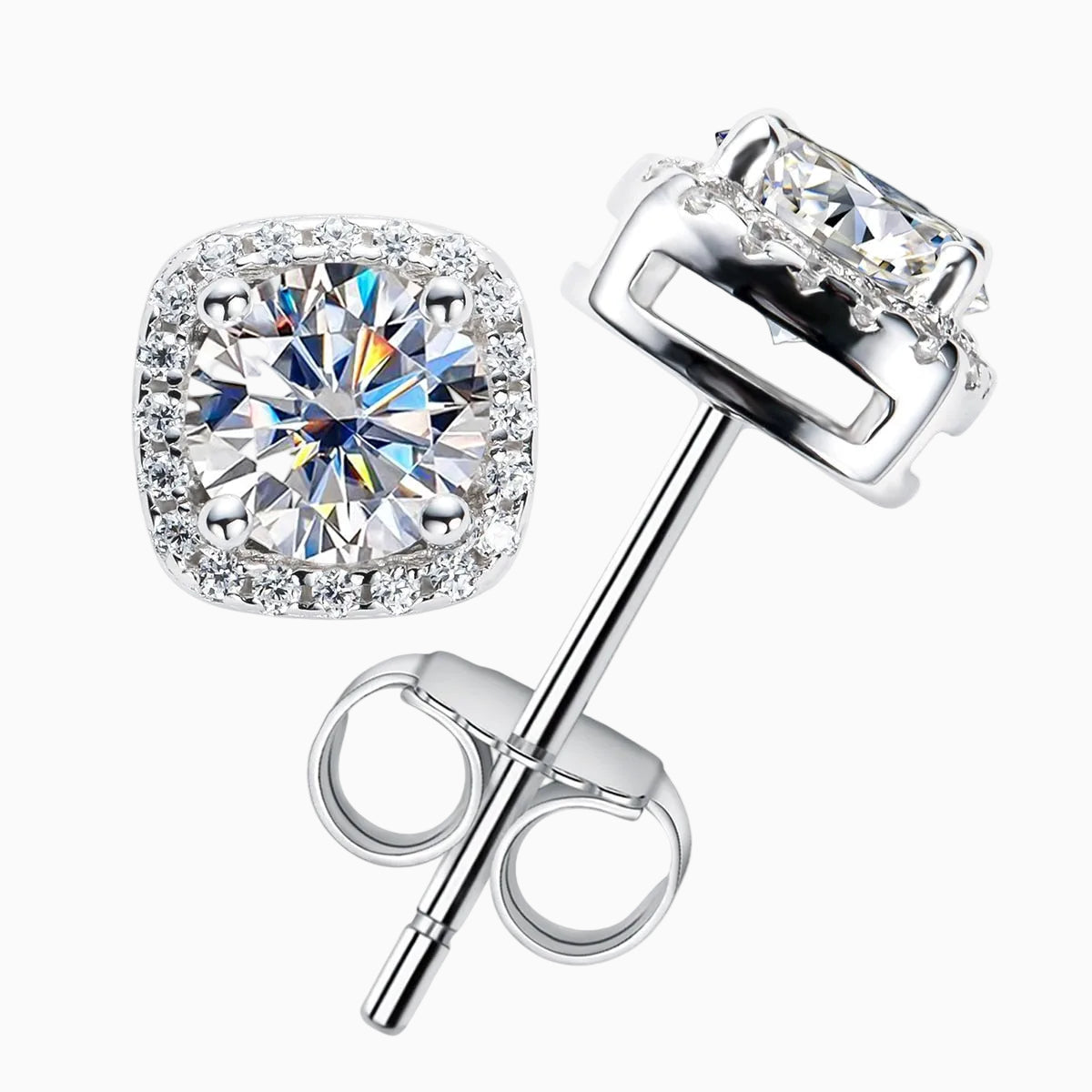 Carré Brillant Moissanite Earrings