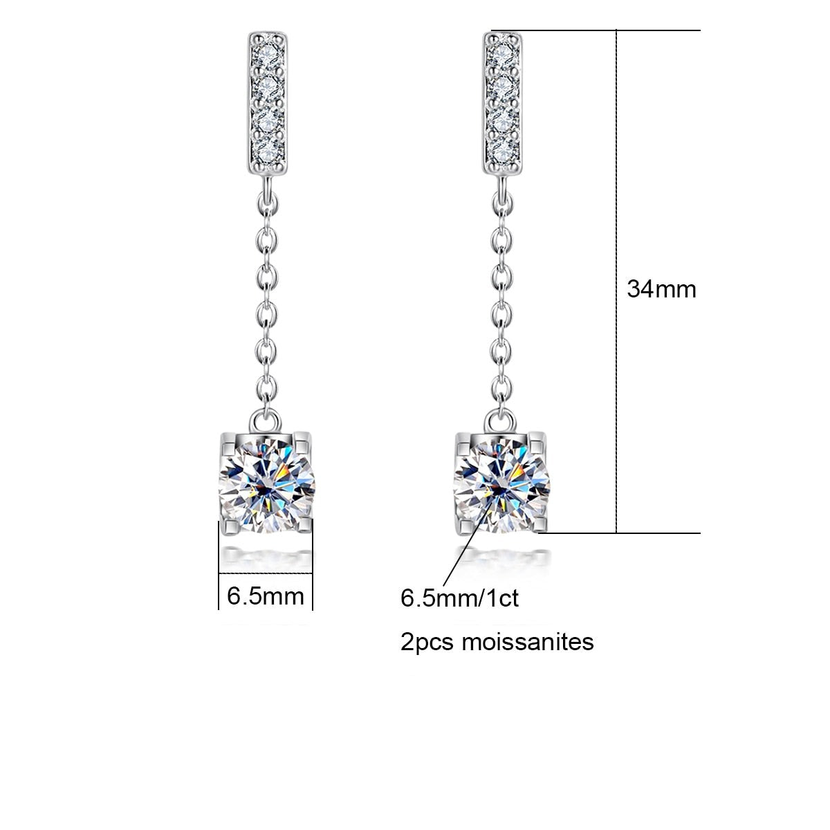 Céleste Coussin Moissanite Earrings