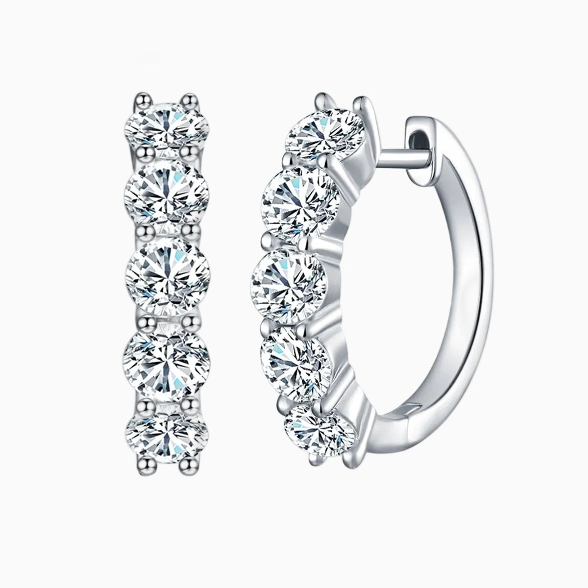 Cercle Clouté Moissanite Earrings