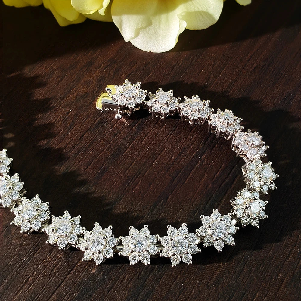 Fleur Moissanite 925 Sterling Silver Tennis Bracelet
