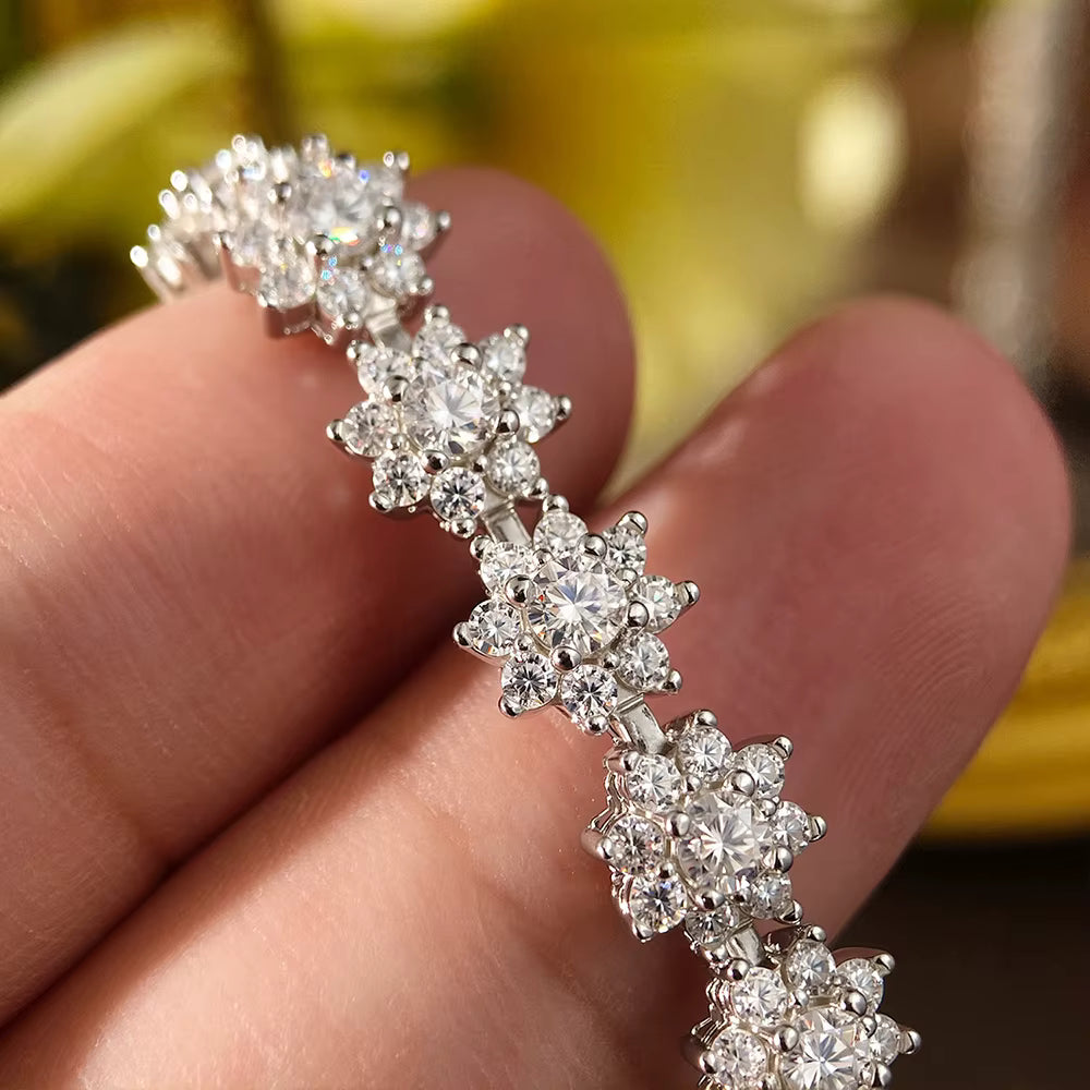 Fleur Moissanite 925 Sterling Silver Tennis Bracelet