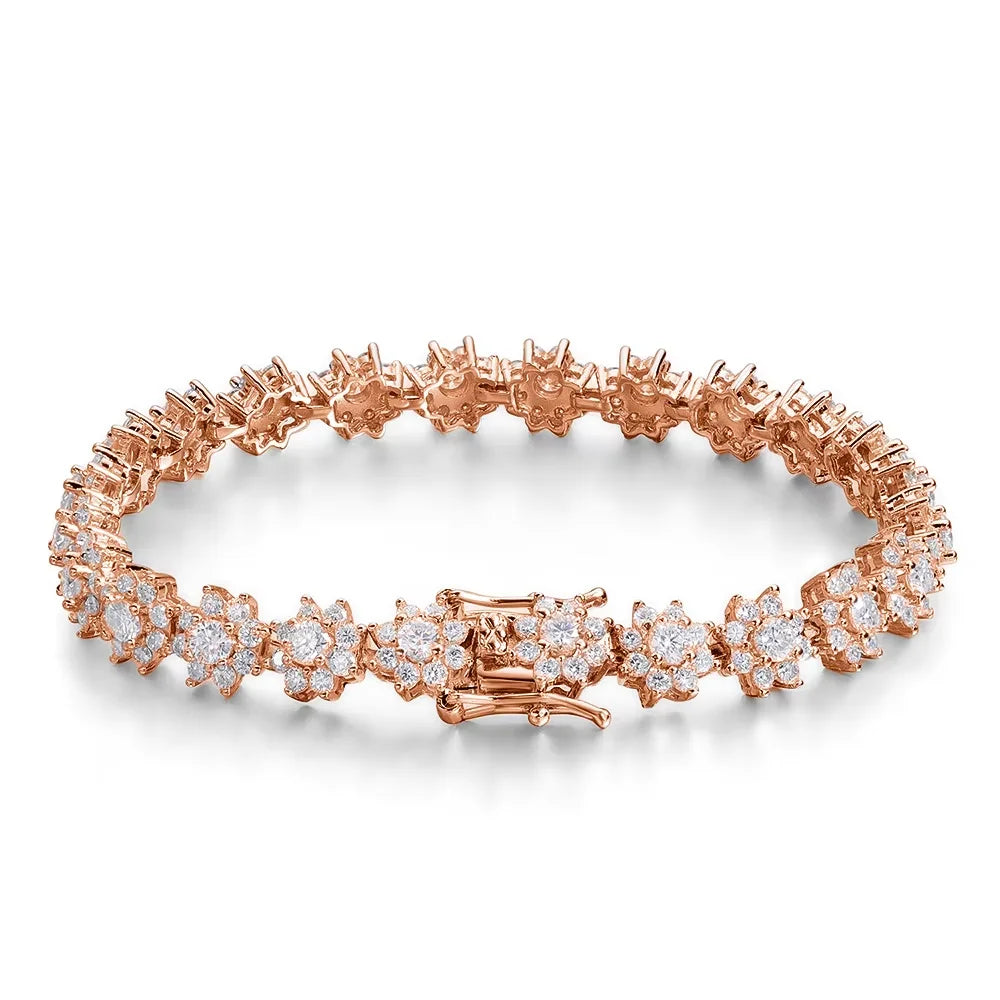 Fleur Moissanite 925 Sterling Silver Tennis Bracelet