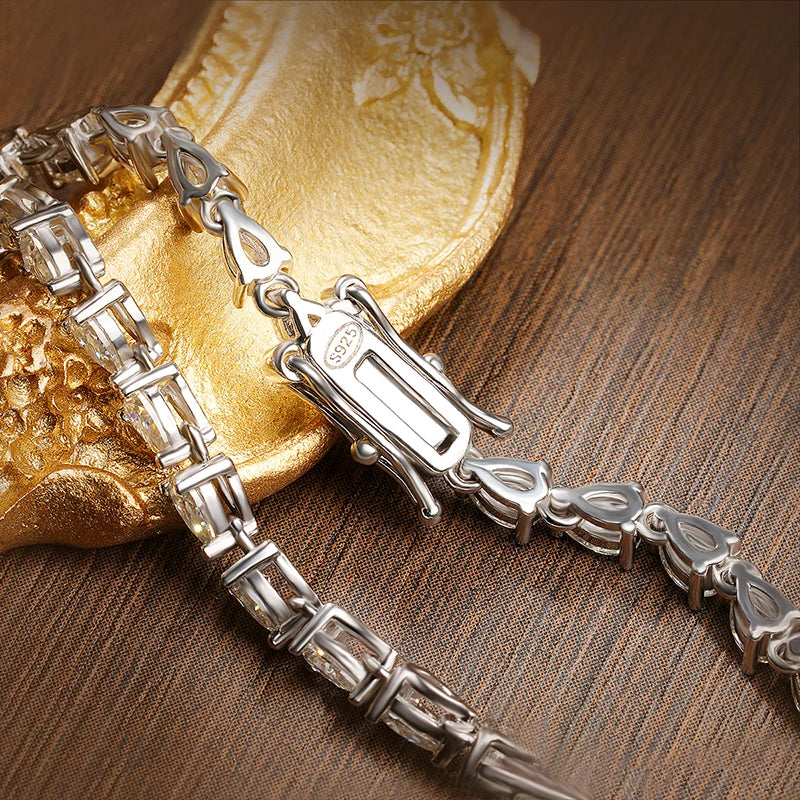 Poire Moissanite 925 Sterling Silver Tennis Bracelet
