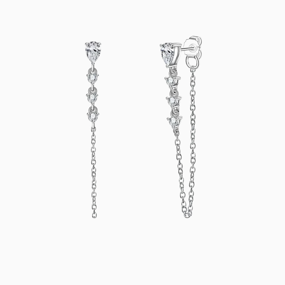 Cascade Poire Moissanite Earrings