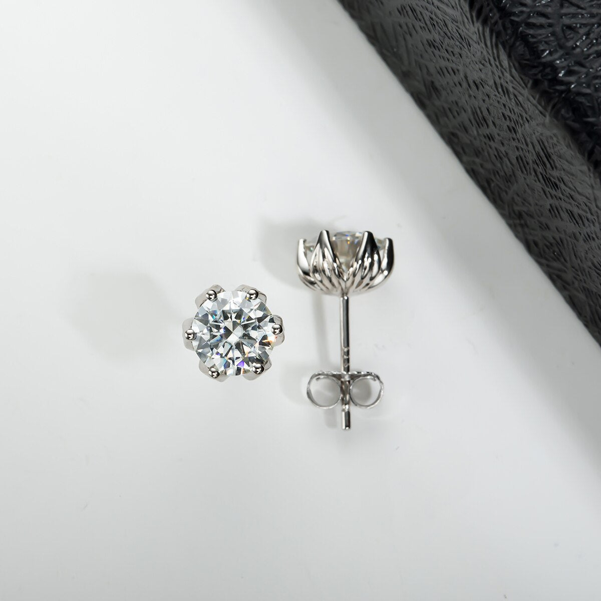 Lotus Moissanite Earrings