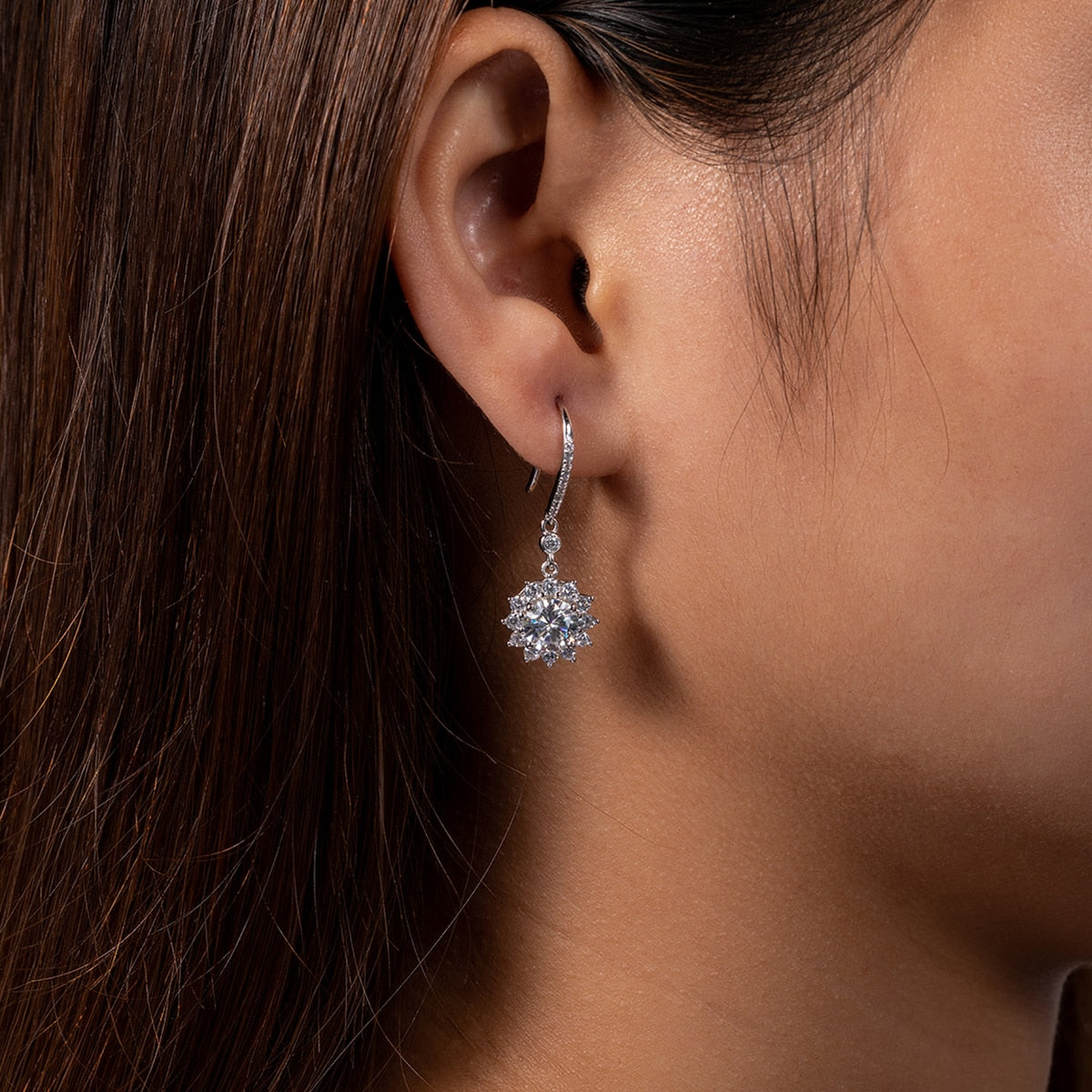 Tournesol Drop Moissanite Earrings