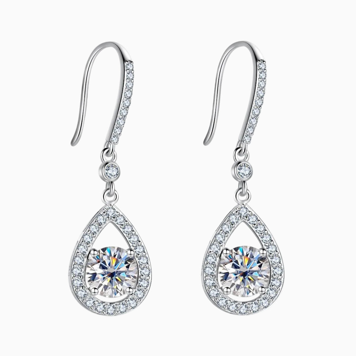Poire Drop Moissanite Earrings
