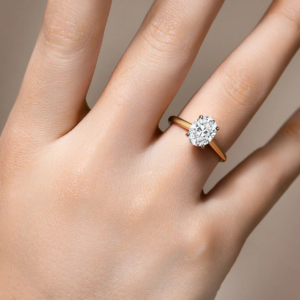 Grand Oval Moissanite Sterling Silver Ring