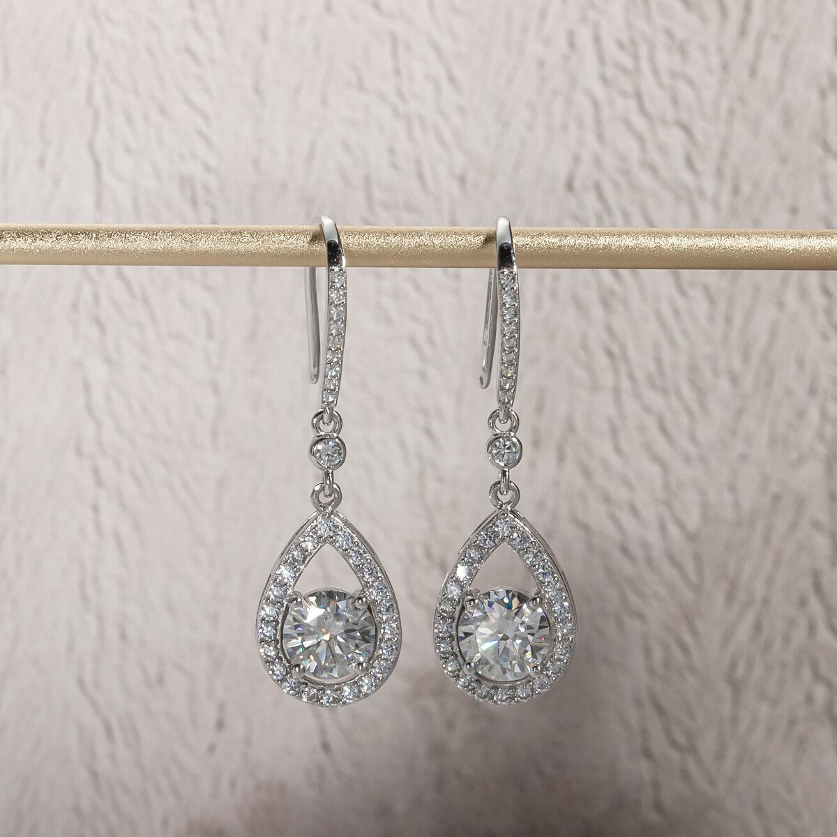 Poire Drop Moissanite Earrings