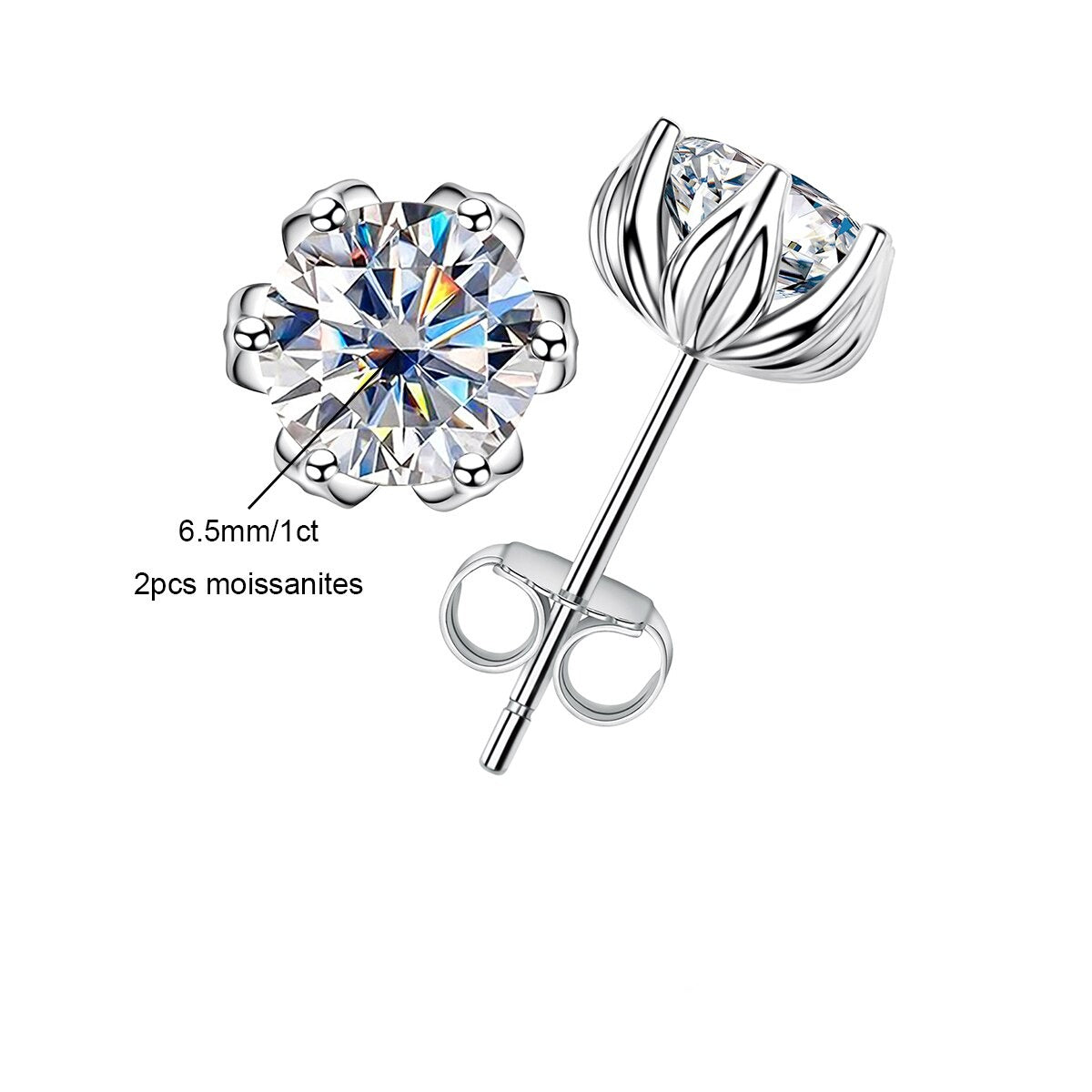Lotus Moissanite Earrings