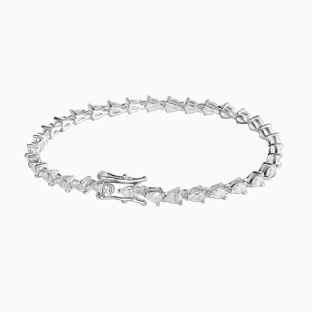 Pear Cut Moissanite Tennis Bracelet in 925 Sterling Silver