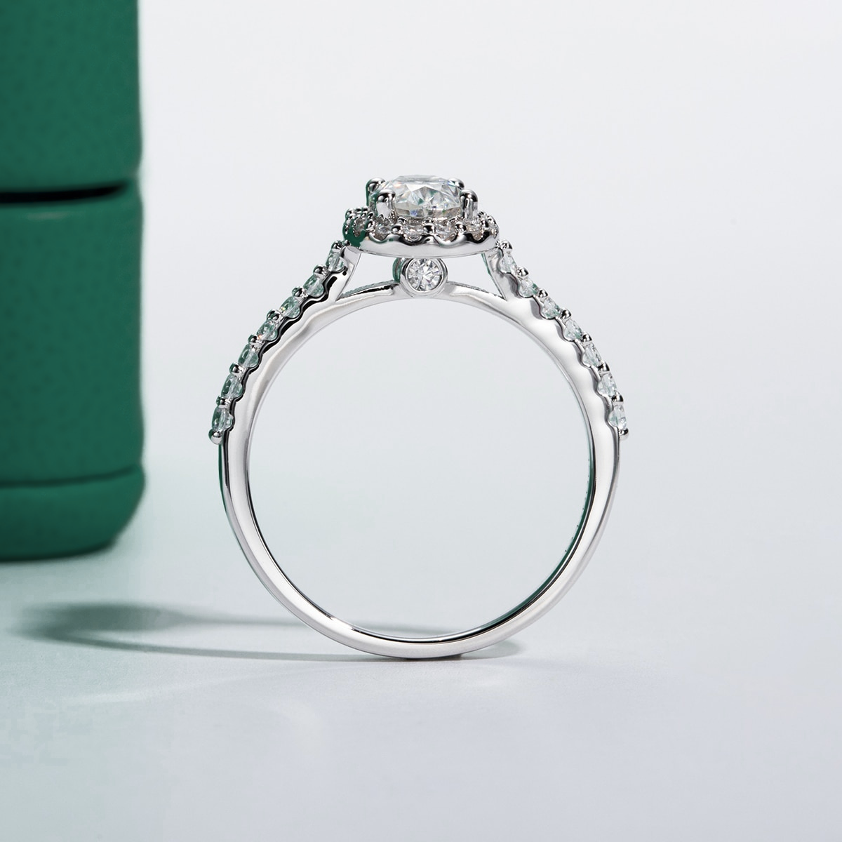 Oval Halo Moissanite Ring
