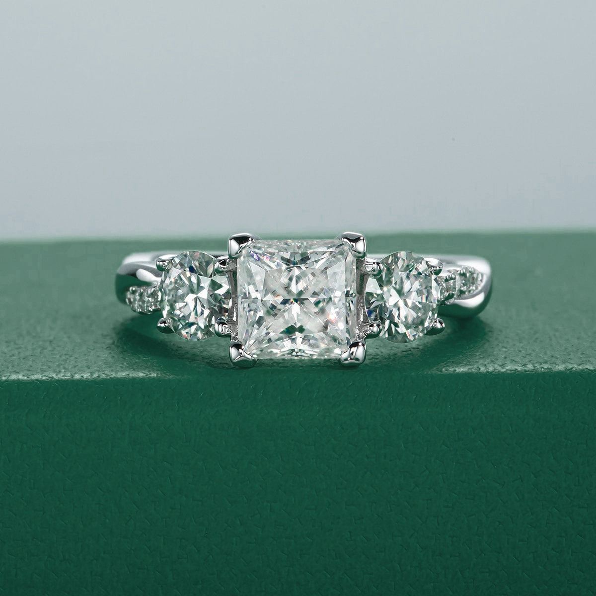 Cross Princess Moissanite Ring