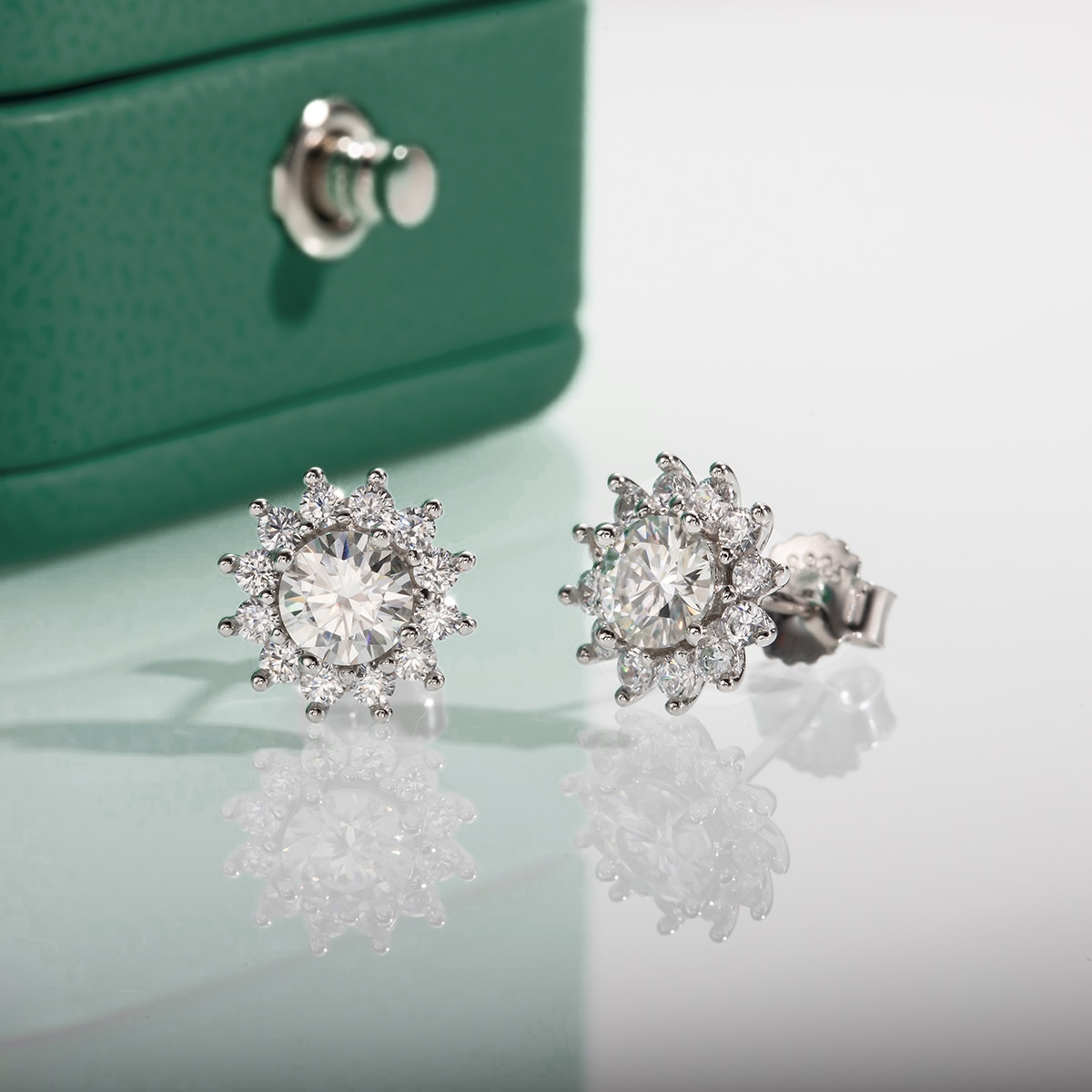 Sunflower Moissanite Earring