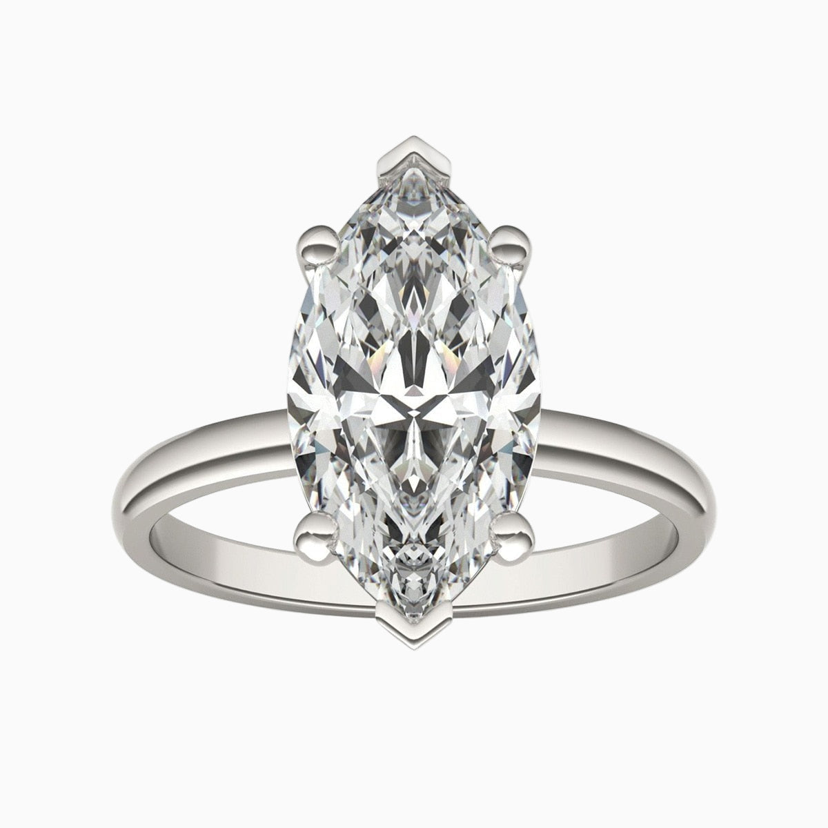 Marquise Moissanite Solitaire Ring