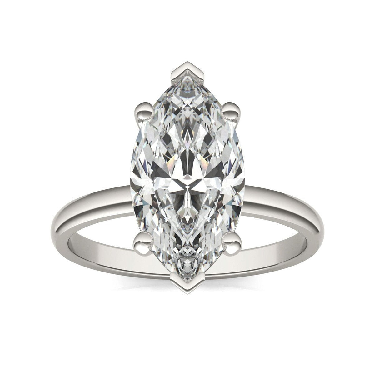Marquise Moissanite Solitaire Ring 