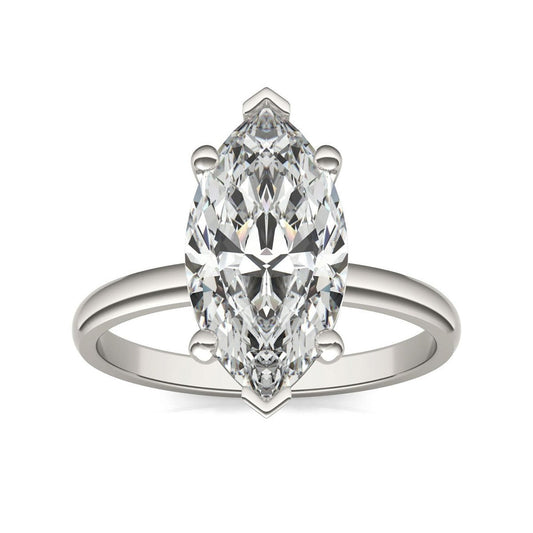 Marquise Moissanite Solitaire Ring 