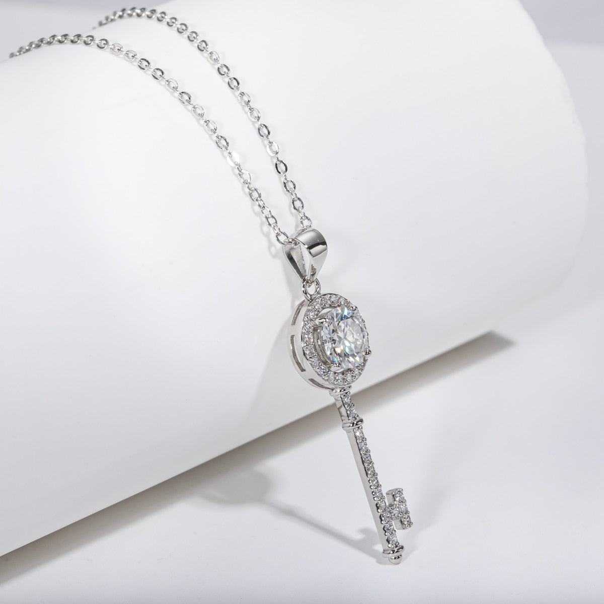 Key Moissanite Necklace