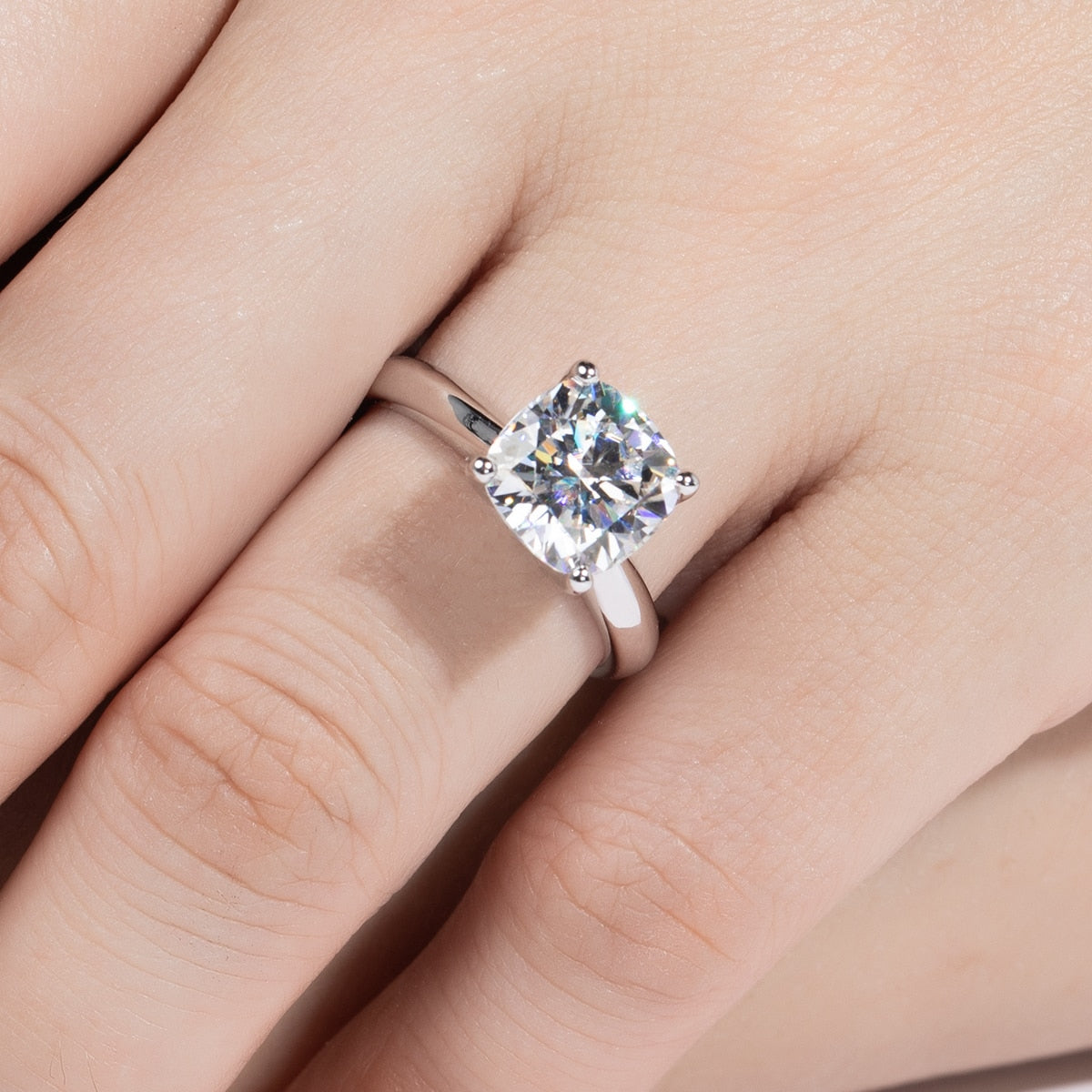 Solitaire Ring With Large Moissanite