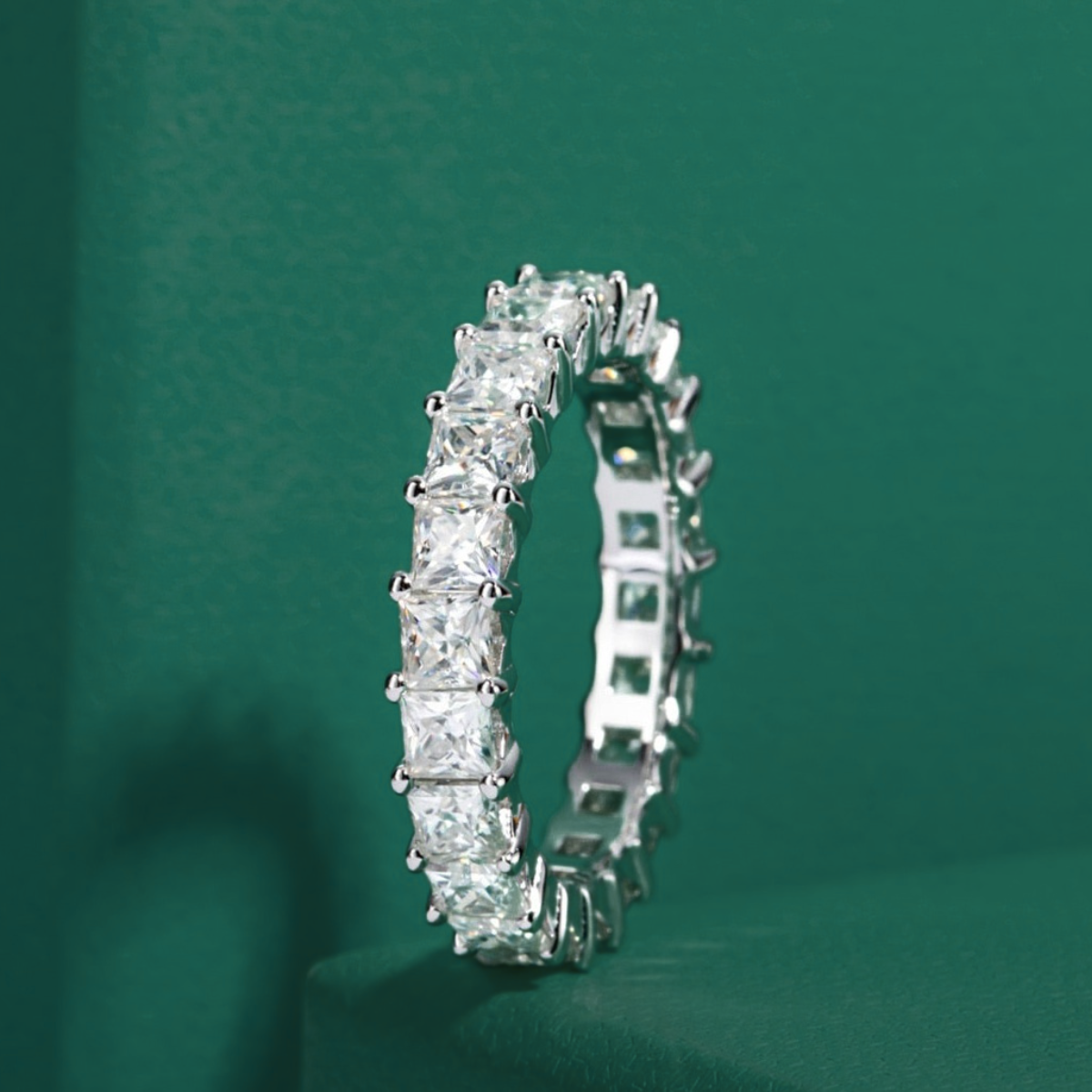 Princess Moissanite Wedding Ring