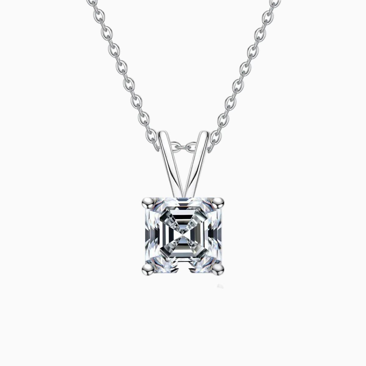 Asscher Moissanite Necklace