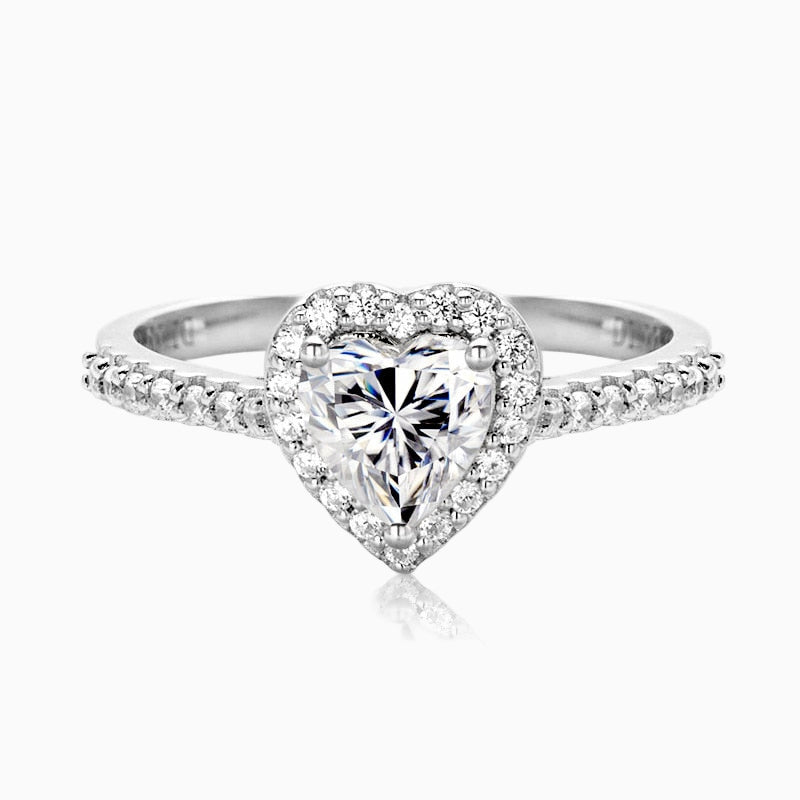 Moissanite Heart Ring