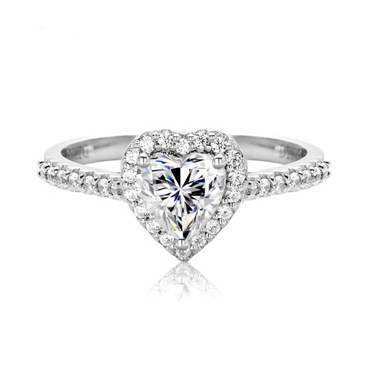 Moissanite Heart Ring