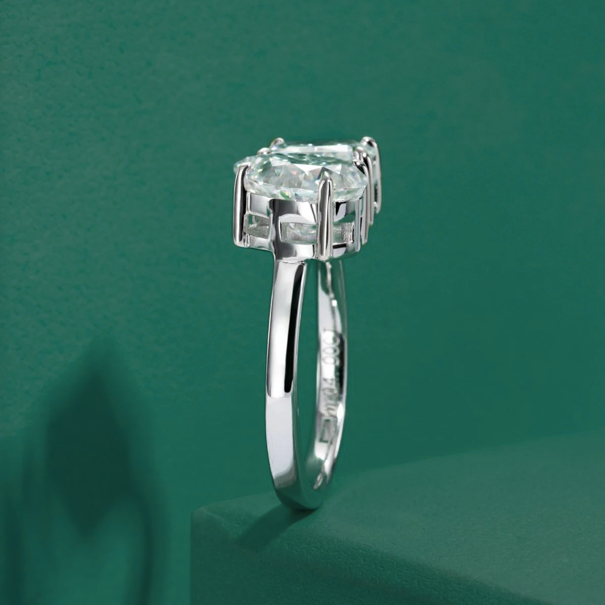 Radiant Pear Moissanite Ring 