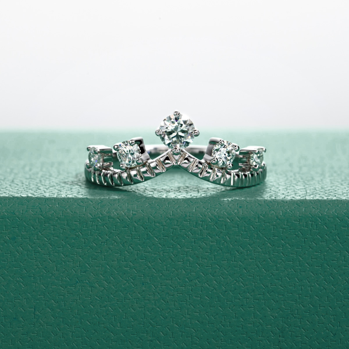 Queen Moissanite Half Wedding Ring