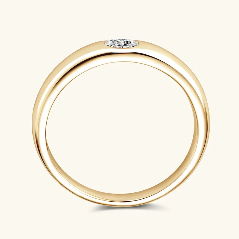 10 Points Moissanite Wedding Ring in 14k Gold Plated Silver
