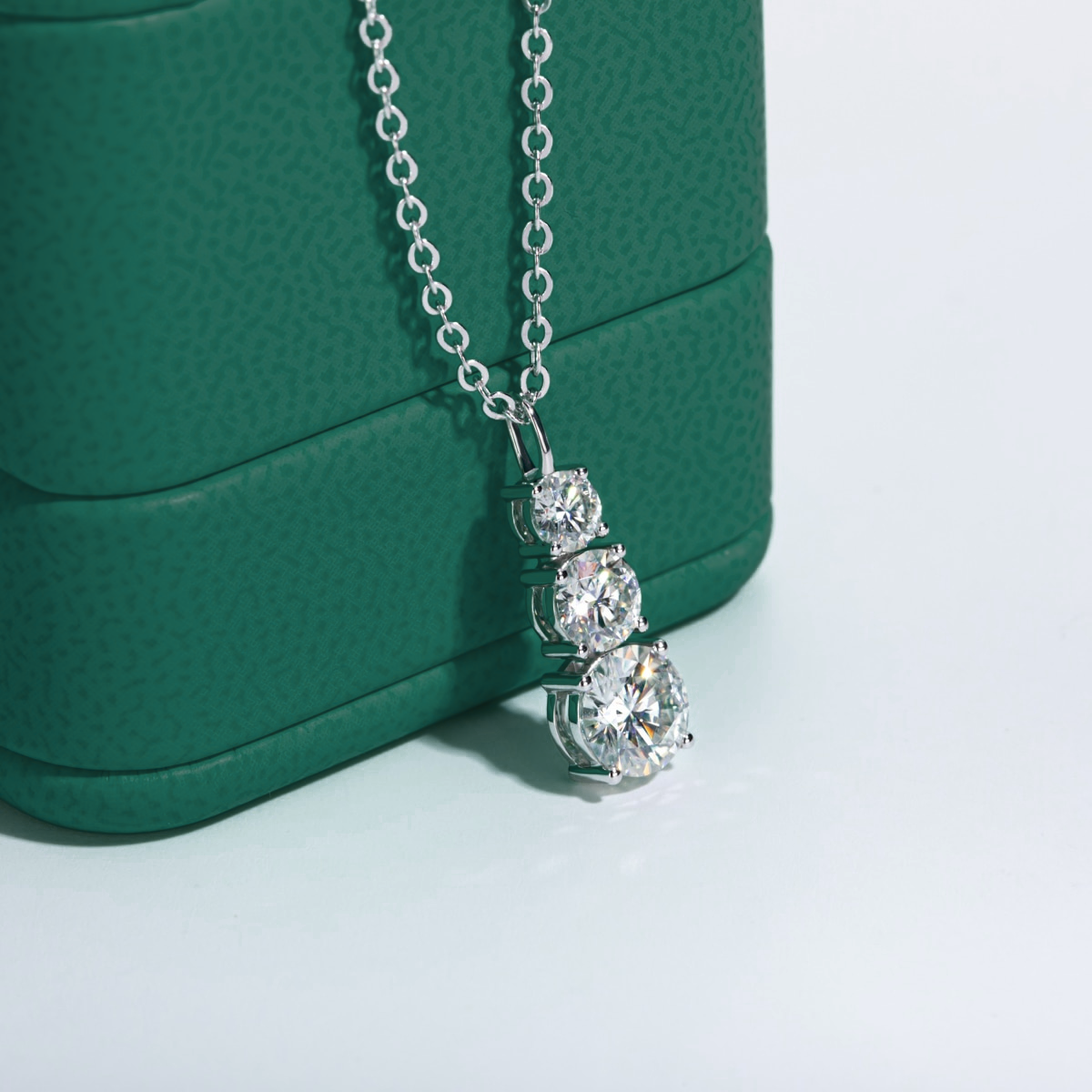 Trilogy Brilliant Moissanite Necklace