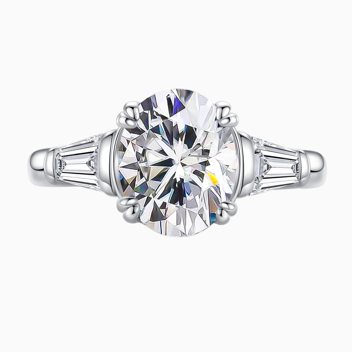 Triade Oval Moissanite Ring