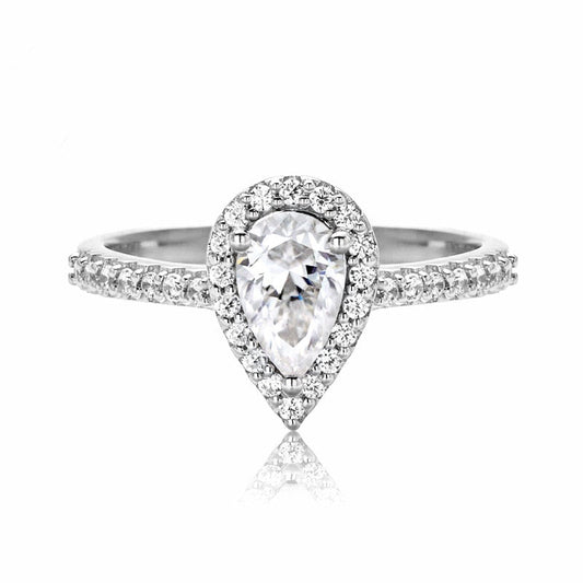 Pear Moissanite Ring 